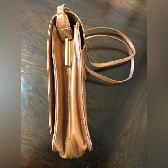 Vintage ARIES MEXICO Tan fine Leather Piel Bovino Bag boho chic classic crossbdy - Picture 8 of 16